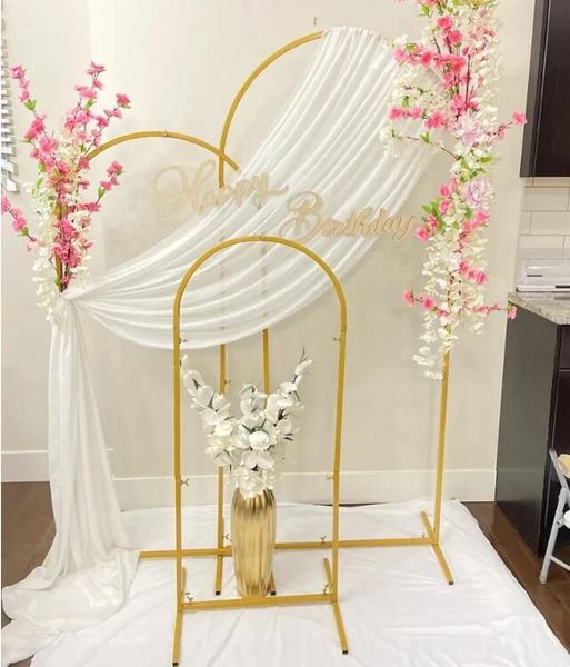 3 Pièces/ensemble Arches De Mariage De Fête Tuyau De Fer Supports De Fleurs Accessoires En Métal De Mariage Toile De Fond Fleur Artificielle stand Décorations