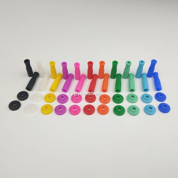 3 pièces/ensemble pailles en silicone de qualité alimentaire réutilisables embouts couverture pailles pour 30 oz 20 oz gobelet pailles acier inoxydable métal silencieux anti-brûlure paille