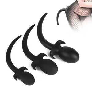 3pcs Set Silicone Dog Tail Butt Plug Slave Cosplay Adult Games sexy G Spot Masseur de la prostate Produits érotiques anals