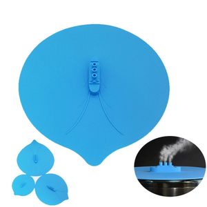3 stks / set Silicone Steam Ship Pot Deksels Snelkeuken Seal Slicone Cover voor Pan Silicone Spill Stopper Lid 201120