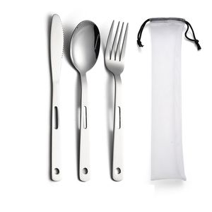 3pcs/set Stainless Steel Cutlery Set Ultra Lightweight Knife Fork Spoon For Home Use Travel Camping Picnic Cutlery Sets