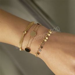 3 stks / set kwast ketting armbanden in de hand voor vrouwen vintage sequin bal hanger armbanden femme pulseras sieraden