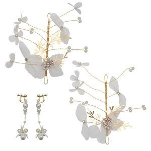 3pcs / set Bandeaux de mariage et boucles d'oreilles avec des accessoires de cheveux de mariage de perles et de strass simulé en acrylique Set pour les cadeaux de la mariée