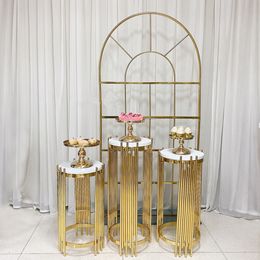 3 pièces/ensemble) accessoires de mariage gâteau table fleur stand route plomb ornements mariage présentoir scène fond décoration