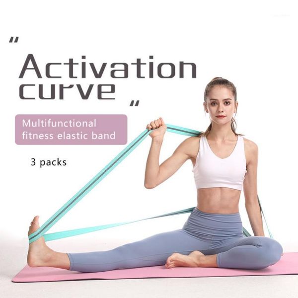 3pcs / Set de bandes de résistance au yoga Ensemble de fitness élastique élastique bande de caoutchouc de cercle de hanche extension gym gym butin exercice