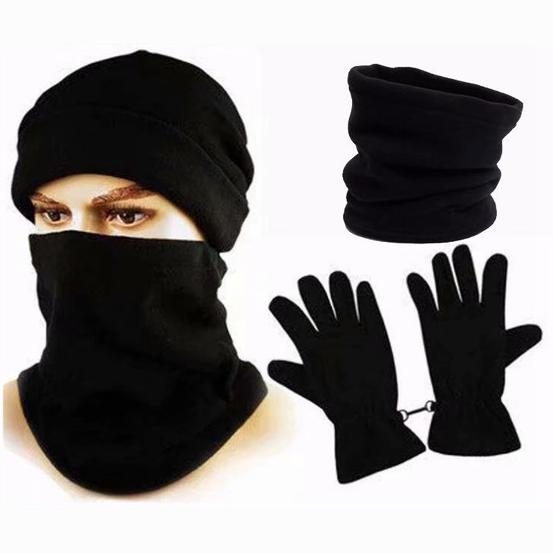 3 pezzi set inverno antivento calcio calcio allenamento sport all'aria aperta collare multifunzionale cerchio guanti sciarpa da calcio berretti antivento