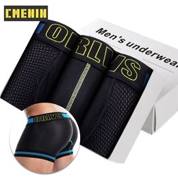 3Pcs Sexy Men Underwear Boxer Plus Size Mens Mutande Boxer traspiranti Cotton Pouch Mesh Boxer Shorts Cueca Mutandine maschili 220423