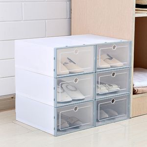 3pcs organisateur de chaussures tiroir en plastique transparent boîte de rangement de chaussures rectangle PP épaissi chaussures organisateur tiroir boîtes à chaussures grand LJ200812