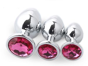 3 pièces moyennes grandes tailles Plug Anal en acier inoxydable bijoux en cristal jouets anaux bouchons anaux gode Anal produits pour adultes pour femmes et hommes OA