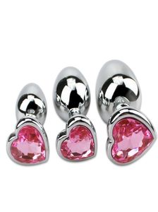 3pcs Petit Moyen Grandes Tailles Plug En Acier Inoxydable Bijoux En Cristal Anal Jouets Butt Plugs Gode Produits Pour Adultes pour Femmes et Hommes4383158