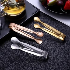 3pcs petit mini pinces en acier inoxydable pinces de sucre à glace buffet cuisine cuillère aliment glace pince tool kitchen cuisine barbecue clip