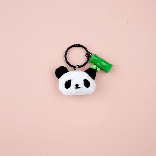 3pcs tube de bambou doux joli dessin animé en peluche en peluche kelette de panda mignon clés kawaii animal pendentif cadeau
