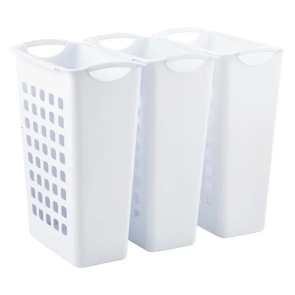 3pcs Tri stérilite Hamper Blancherie de rangement blanc panier de linge 240424