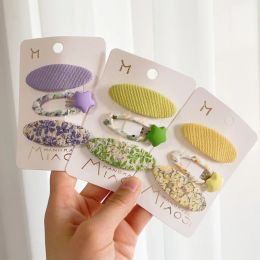 3 -stcs zomer nieuwe haarspelden voor babymeisjes mini Koreaans bloemen ovaal haar pin klein meisje schattige zijclip pony clip goedkope babyspullen