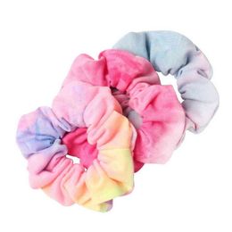 3 stks stropdas geverfd scrunchie pack haaraccessoires voor vrouwen meisjes hoofdbanden elastische rubberen haar stropdas haar touw ring paardenstaart hold aa220323