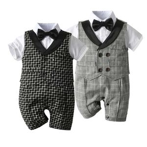 3 stks peuter jongens kleding pak geboren feest bruiloft formele baby vest shirt broek outfit kinderen gentleman kleding set 210615