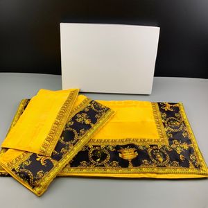 3 stks handdoek set mode ontwerp afdrukken 100% katoenen badhanddoeken zachte en hoge kwaliteit geel