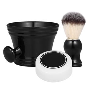 3 pièces ensemble d'outils de rasage de barbe traditionnels Kit de rasage humide blaireau tasse bol savon maison barbier W5203