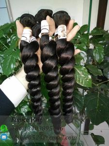 3 pièces trame de cheveux vierges droites non transformés vague humaine Curl coudre dans l'extension de cheveux vente en gros livraison directe