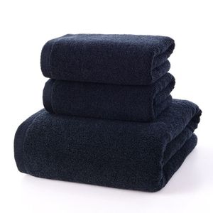 3 stuks hele effen badstof katoenen zwarte handdoekenset hoge kwaliteit kleine gezichtshanddoek en grote baddouchehanddoeken badkamer set300j