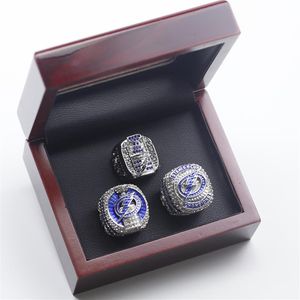 3 Stuks Houten Doos 2021 2020-2021 Stanley Cup Kampioenschap Ring Tampa Bay Ring Kerk Mannen Broederschap Fan gift Hele Drop204J