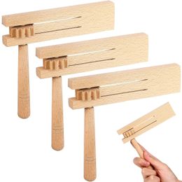 3 pièces en bois Matraca bloc fabricant rotatif cliquet jouets sonores bruit Instruments de musique jouet éducatif pour les enfants 240124