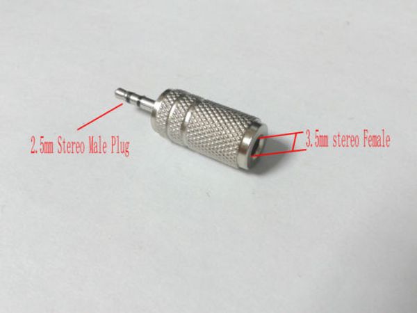 3pcs x metal Audio 2.5mm Male Plug to 3.5mm Female Jack Stéréo TRS connecteur