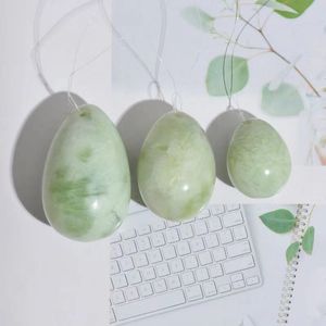 Juego de 3 uds de huevos Yoni, huevos de masaje de piedra Natural perforados, bola Mineral, ejercicio de Kegel, músculo del suelo pélvico, Vaginal