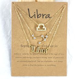 3 Stks Zodiac Teken Kettingen 12 Constellation Hanger Ketting Astrologie Horoscope Oude Engelse sieraden