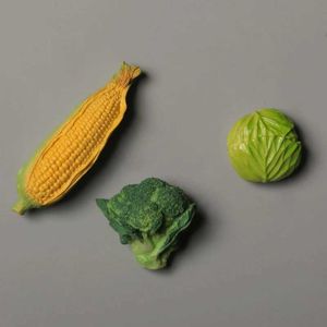 3pcsfridge aimants créatifs de simulation 3D Fridge Maignants Réfrigérateur Stick Stick Vegetables Corn Cabbage Broccoli Autocolants