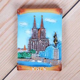 3PCSFRIDGE AIGNEMENTS ALLÉMANTS Souveniture touristique allemande 3d Sticker Berlin Architecture Sticker Cologne Cathedral Heidelberg Neckar River