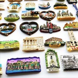 3PCSFridge Magnets World Country Tourism Souvenir koelkastmageten 3D geschilderde koelkastmagneten Duitsland Italië Polen Resin Crafts Home Decoratie