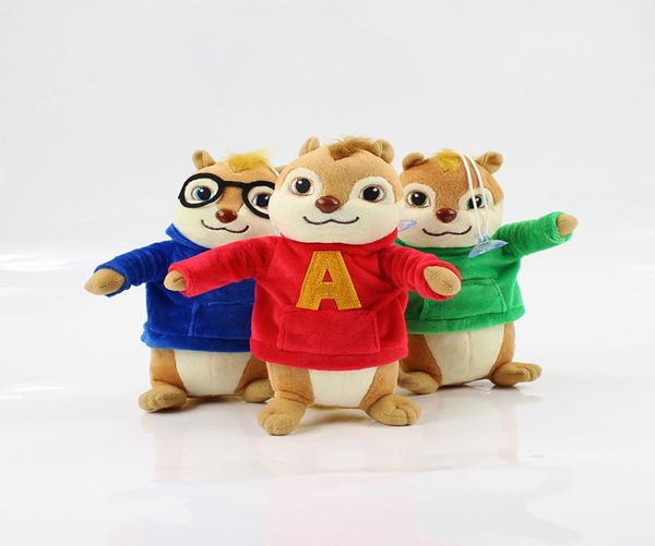 3PCSLOT 20cm Alvin et The Chipmunks Alvin Simon Theodore en peluche Pédante Doll Toy Film Soft Farged Mouse Plux Y200702364788