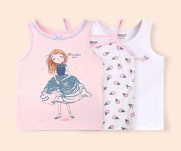 3pcslot bébé filles débardeurs hauts solide enfants gilet plage sous-vêtements pour enfants 100 Cottongirl t-shirts sans manches VE004 T2004131953352