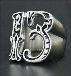 3PCSLOT Nouveau design numéro 13 Ring Cool 316l en acier inoxydable Bande de bijoux de bijoux Biker Style Ring8200275