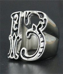 3PCSlot Nieuw ontwerpnummer 13 Cool Ring 316L roestvrij staal mode sieraden band feest fietsstijl ring8399546