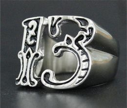 3pcslot Nieuwe Ontwerp Nummer 13 Cool Ring 316L Rvs mode-sieraden Band Party Biker Stijl Ring1892992