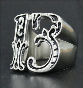3PCSLOT Nouveau design numéro 13 Ring Cool 316l en acier inoxydable Bande de bijoux de bijoux Biker Style Ring1845532