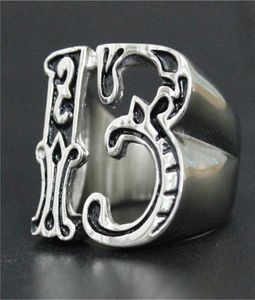 3PCSLOT Nouveau design numéro 13 Ring Cool 316l en acier inoxydable Bande de bijoux de bijourie Biker Style Ring8399546