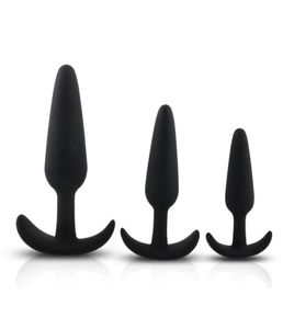 3PCSlot Silicone Anal Trainer Set Anal Perles Kit Butt Plug Prostate Masseur Unisexe Anal Sex Toy Adulte Produits Érotiques pour Hommes Y19304243