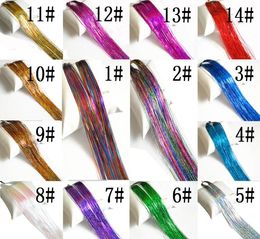 3PCSlot Whole Sparkle Hair Tinsel Bling Hair Secoration voor synthetische haaruitbreiding Glitter Rainbow voor meisjes en feest5282737