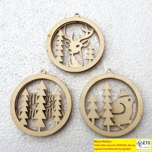 3pcslot En Bois De Noël Double Couche Découpé Au Laser Creux Pendentif Suspendu En Bois Arbre De Noël Ornements Nouvel An Décorations De Fête