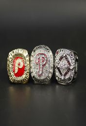 3pcSset 1980 2009 2009 Philadelphie P h i l l i e s Baseball World Championship Ring Man Fashion Alloy Sports Jewelry4843415