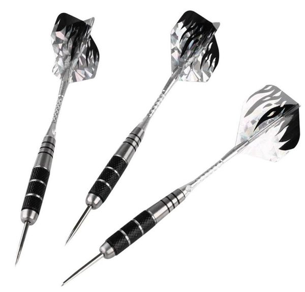 3pcsSet 3Pcs Fléchettes pointues en acier Jeux de sport d'intérieur Fléchettes dures standard Baril en fer nickelé AL Arbres Aurora Wing Hunting 2277822