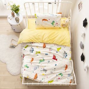 3pcset Baby Girl Boy Bedding Pure Cotton Set Borns Infant Children Crib Bed Linnen omvatten quilt cover kussensloopplaat 240325