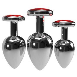 3pcsSet Back Yard Tube Pequeño Mediano Grande Smooth Metal Anal Plug Consolador Juguetes Sexuales Productos Butt Gay Beads para Mujeres Hombres 240115