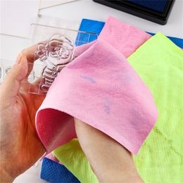 3 stcset nuttige postzegel shammy reiniging suède doek natuurlijke postzegelreiniger voor reinigingstempels glazen mat super absorberende handdoek 220727