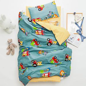 3pcsset Kids Quilt Kindergarten Bedding Sheets Bed Crib Cuna Cuna de almohada Niña Niños Cartoon Cubierta de algodón suave 240325