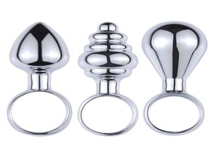3pcsSet Mini Metalen Anale Pluggen Met Vinger Ring Anus Expander Anale Speeltjes Voor Beginner Vaginale Butt Plug Prostaat stimulator X04017840971