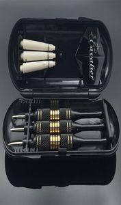 3pcsset Professionele Darts Carry Box 24g 25g Zwart Gouden Kleur Steel Tip Darts Met Messing Darts Shafts2445653